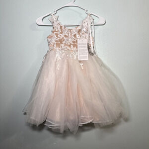 jjshouse Flower Girl Dress Formal Gown, Pageant Champaign & White , Size 5, NWT‎